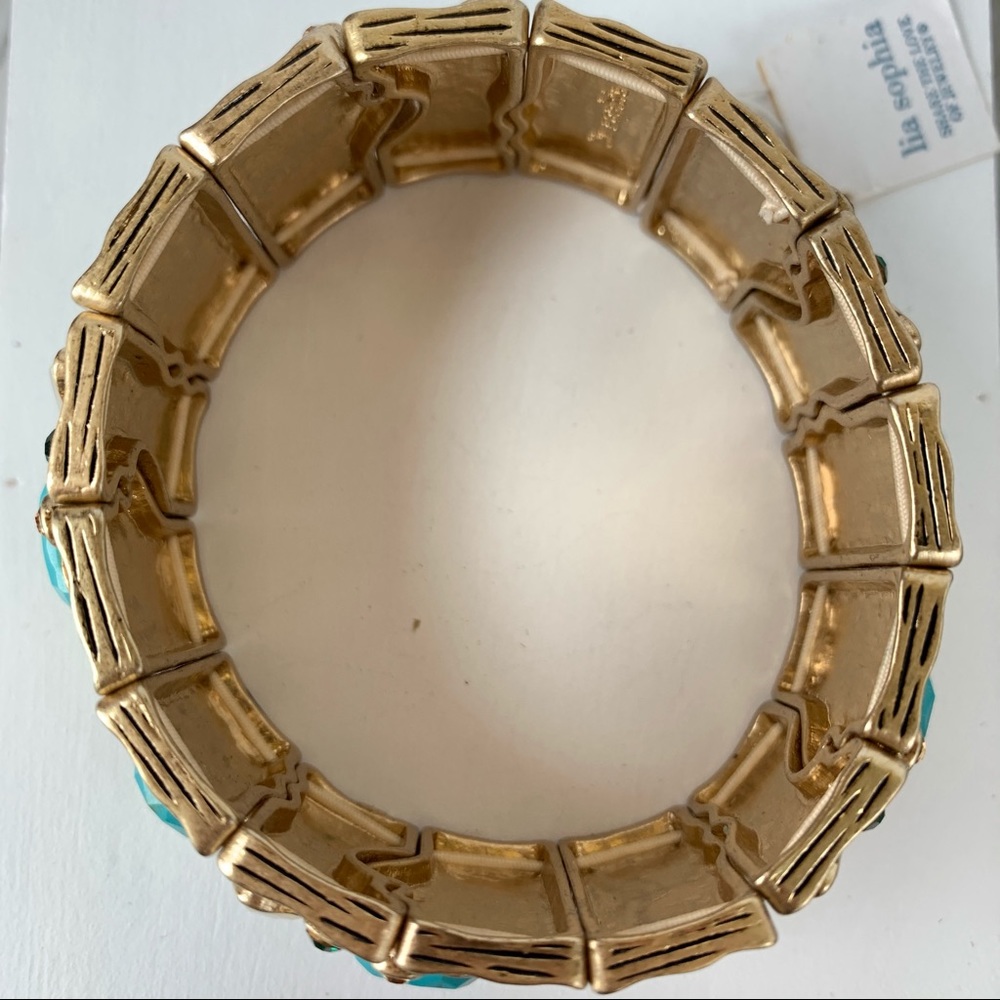 Lia Sophia Gold Tone Faux Gemstone Bracelet - Picture 5 of 5